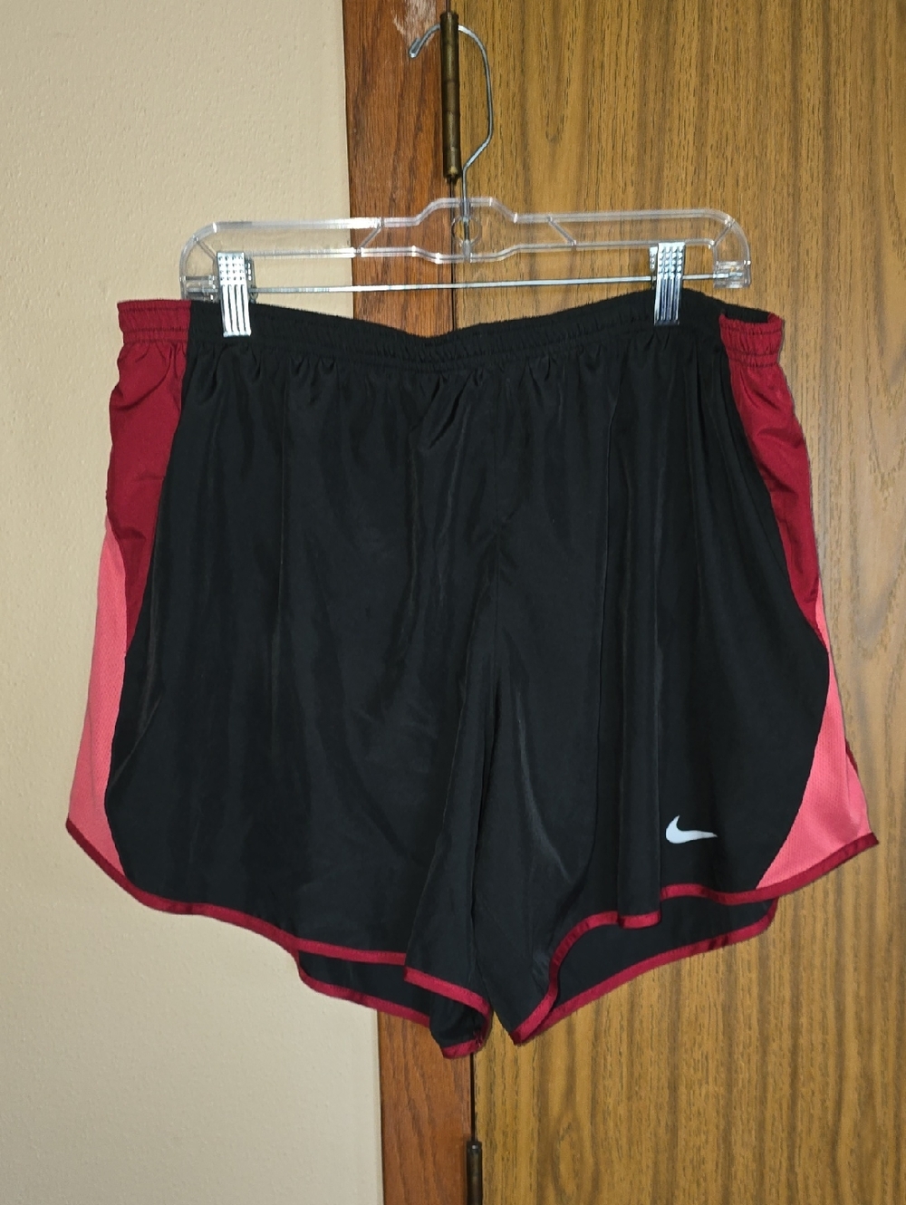 Nike Women's Black and Maroon Athletic Running Shorts